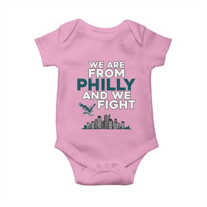 Philadelphia City Baby Onesie We Are From Philly And We Fight TS02 Light Pink Print Your Wear