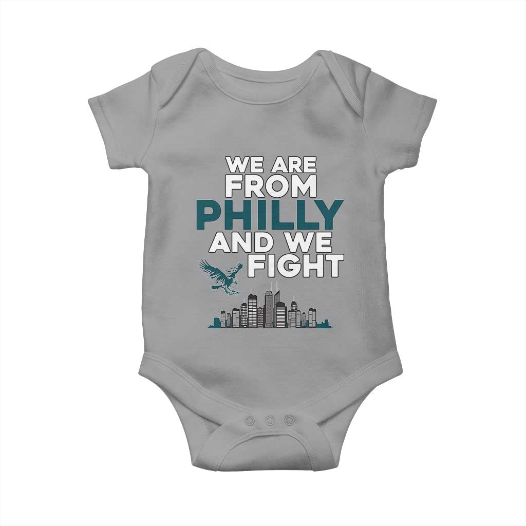 Philadelphia City Baby Onesie We Are From Philly And We Fight TS02 Sport Gray Print Your Wear