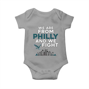 Philadelphia City Baby Onesie We Are From Philly And We Fight TS02 Sport Gray Print Your Wear