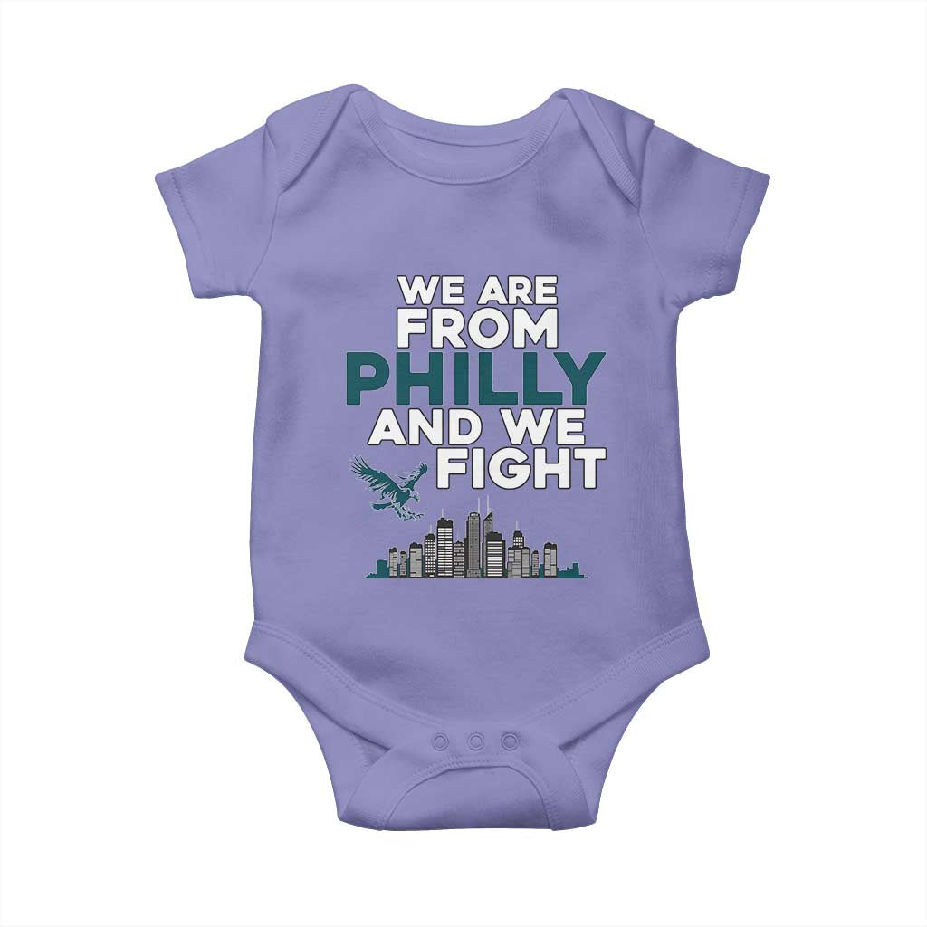 Philadelphia City Baby Onesie We Are From Philly And We Fight TS02 Violet Print Your Wear