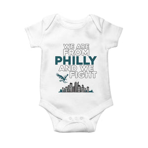 Philadelphia City Baby Onesie We Are From Philly And We Fight TS02 White Print Your Wear
