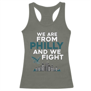 Philadelphia City Racerback Tank Top We Are From Philly And We Fight TS02 Military Green Print Your Wear