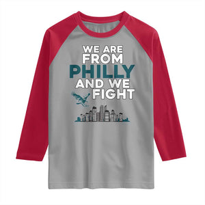 Philadelphia City Raglan Shirt We Are From Philly And We Fight TS02 Sport Gray Red Print Your Wear