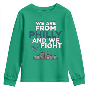 Philadelphia City Youth Sweatshirt We Are From Philly And We Fight TS02 Irish Green Print Your Wear