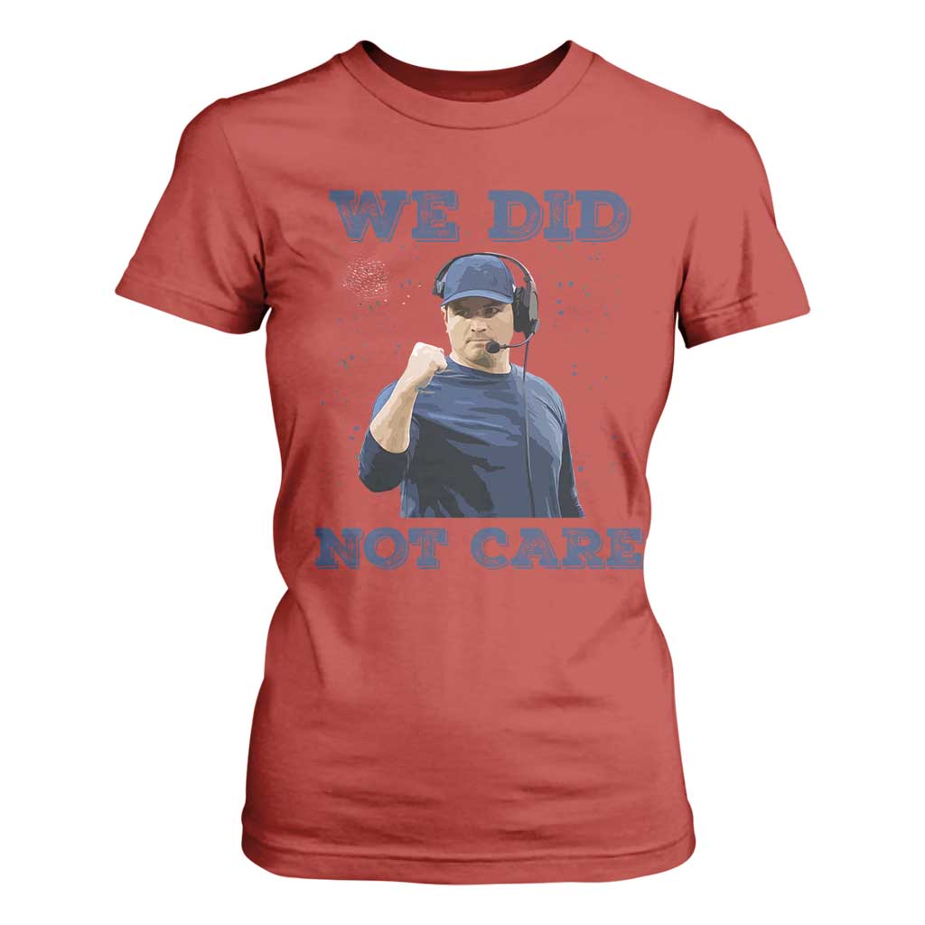 We Did Not Care Funny Hype Coach T Shirt For Women Blunt Comment Game Day Sports Fan TS02 Red Print Your Wear