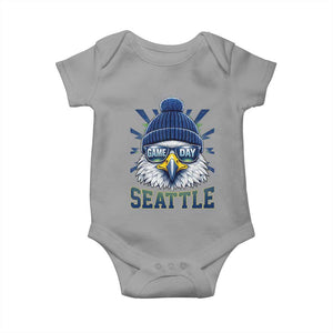 Cool Blue and Green Hawk with Beanie Graphic Baby Onesie Seattle Game Day Sports Fan TS02 Sport Gray Print Your Wear