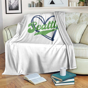 Seattle Heart Blue and Green Game Day Sports Fan Throw Blanket TS02 Print Your Wear