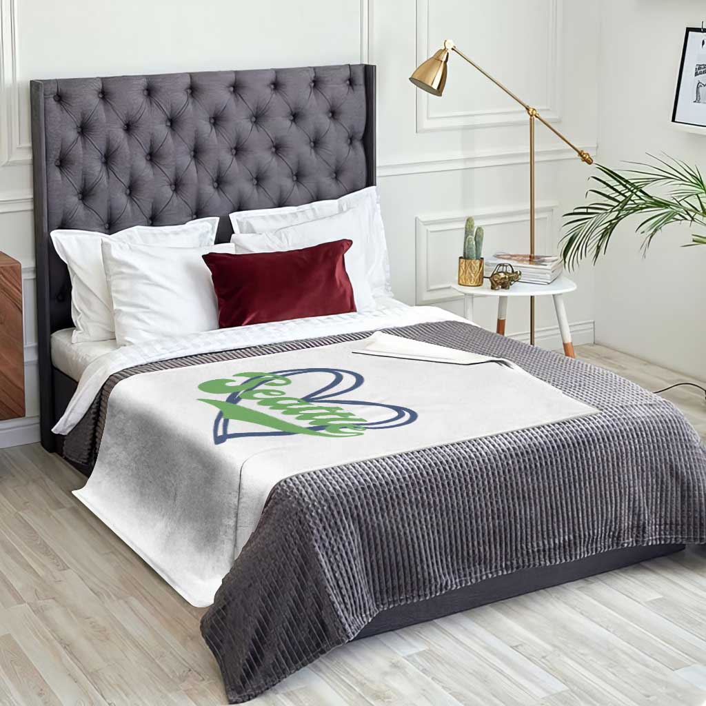Seattle Heart Blue and Green Game Day Sports Fan Throw Blanket TS02 Print Your Wear