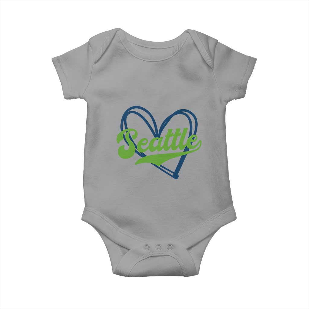 Seattle Heart Blue and Green Game Day Sports Fan Baby Onesie TS02 Sport Gray Print Your Wear
