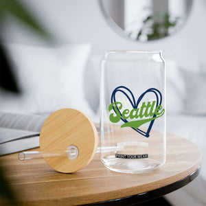 Seattle Heart Blue and Green Game Day Sports Fan Glass Can TS02 Print Your Wear