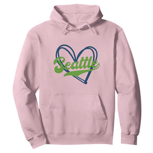 Seattle Heart Blue and Green Game Day Sports Fan Hoodie TS02 Light Pink Print Your Wear