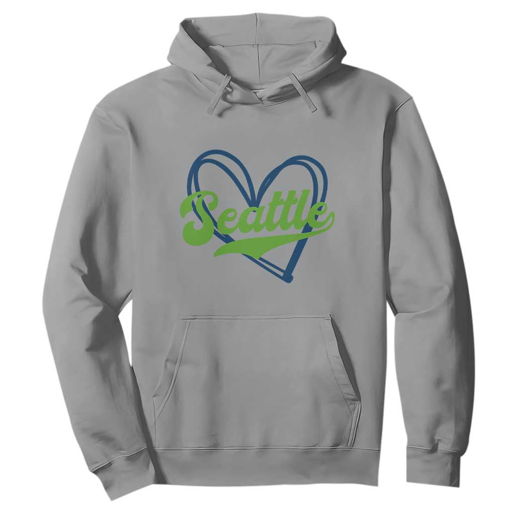Seattle Heart Blue and Green Game Day Sports Fan Hoodie TS02 Sport Gray Print Your Wear