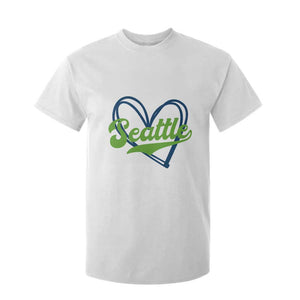 Seattle Heart Blue and Green Game Day Sports Fan T Shirt For Kid TS02 White Print Your Wear