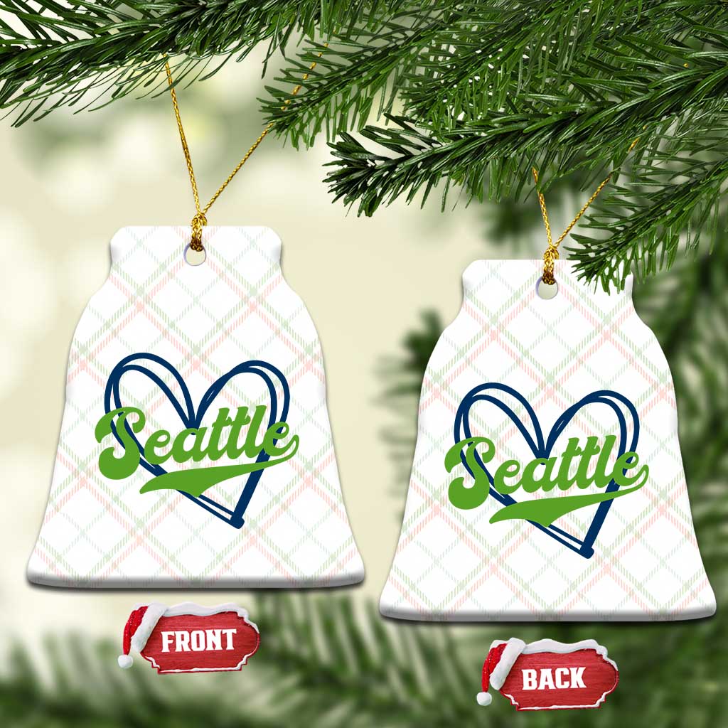 Seattle Heart Blue and Green Game Day Sports Fan Ceramic Ornament TS02 Print Your Wear