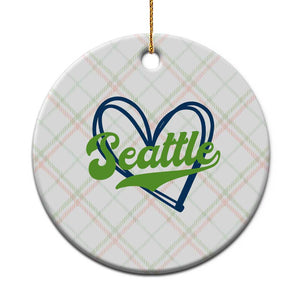Seattle Heart Blue and Green Game Day Sports Fan Ceramic Ornament TS02 1pc Christmas Plaid Print Your Wear