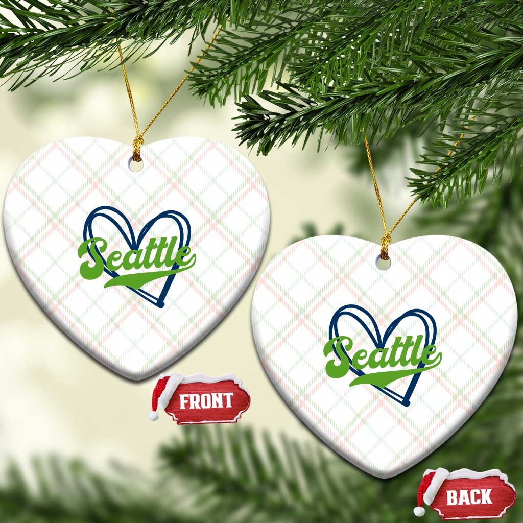Seattle Heart Blue and Green Game Day Sports Fan Ceramic Ornament TS02 Print Your Wear