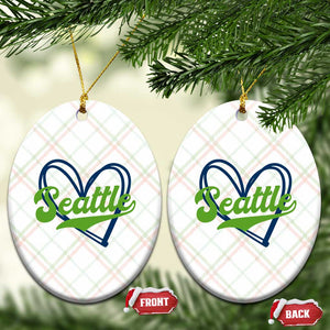 Seattle Heart Blue and Green Game Day Sports Fan Ceramic Ornament TS02 Print Your Wear