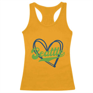 Seattle Heart Blue and Green Game Day Sports Fan Racerback Tank Top TS02 Gold Print Your Wear
