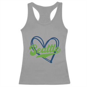 Seattle Heart Blue and Green Game Day Sports Fan Racerback Tank Top TS02 Sport Gray Print Your Wear