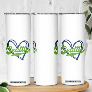 Seattle Heart Blue and Green Game Day Sports Fan Skinny Tumbler TS02 Print Your Wear
