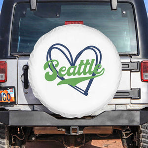 Seattle Heart Blue and Green Game Day Sports Fan Spare Tire Cover TS02 No hole White Print Your Wear