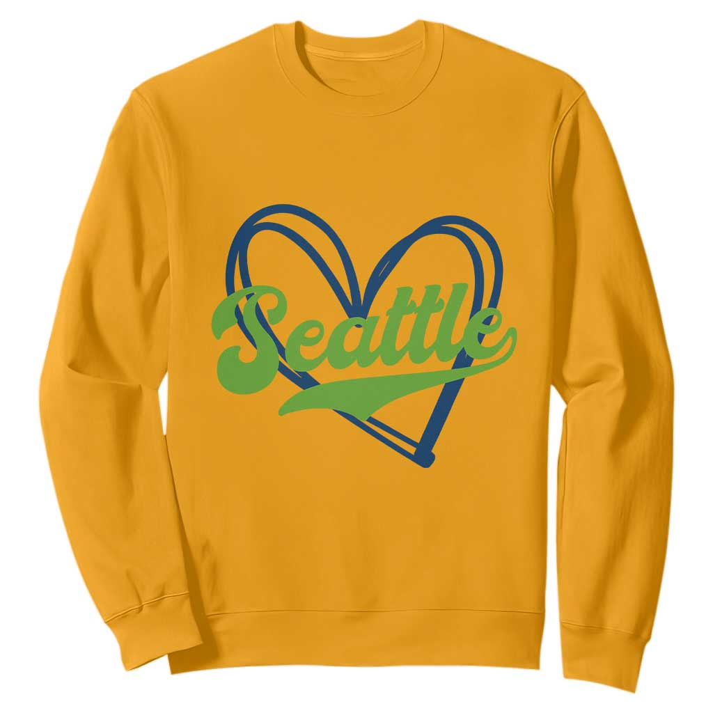 Seattle Heart Blue and Green Game Day Sports Fan Sweatshirt TS02 Gold Print Your Wear