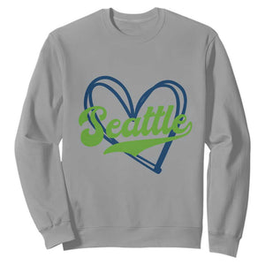 Seattle Heart Blue and Green Game Day Sports Fan Sweatshirt TS02 Sport Gray Print Your Wear