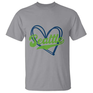 Seattle Heart Blue and Green Game Day Sports Fan T Shirt TS02 Sport Gray Print Your Wear
