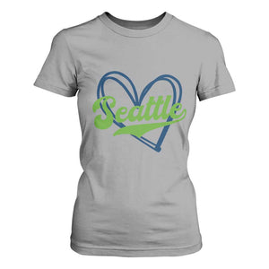 Seattle Heart Blue and Green Game Day Sports Fan T Shirt For Women TS02 Sport Gray Print Your Wear