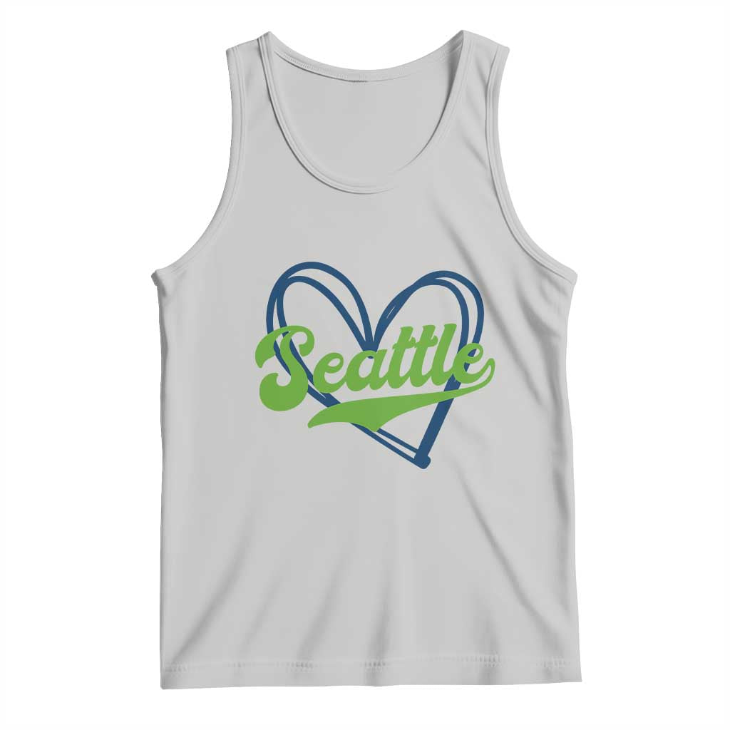 Seattle Heart Blue and Green Game Day Sports Fan Tank Top TS02 Ash Print Your Wear