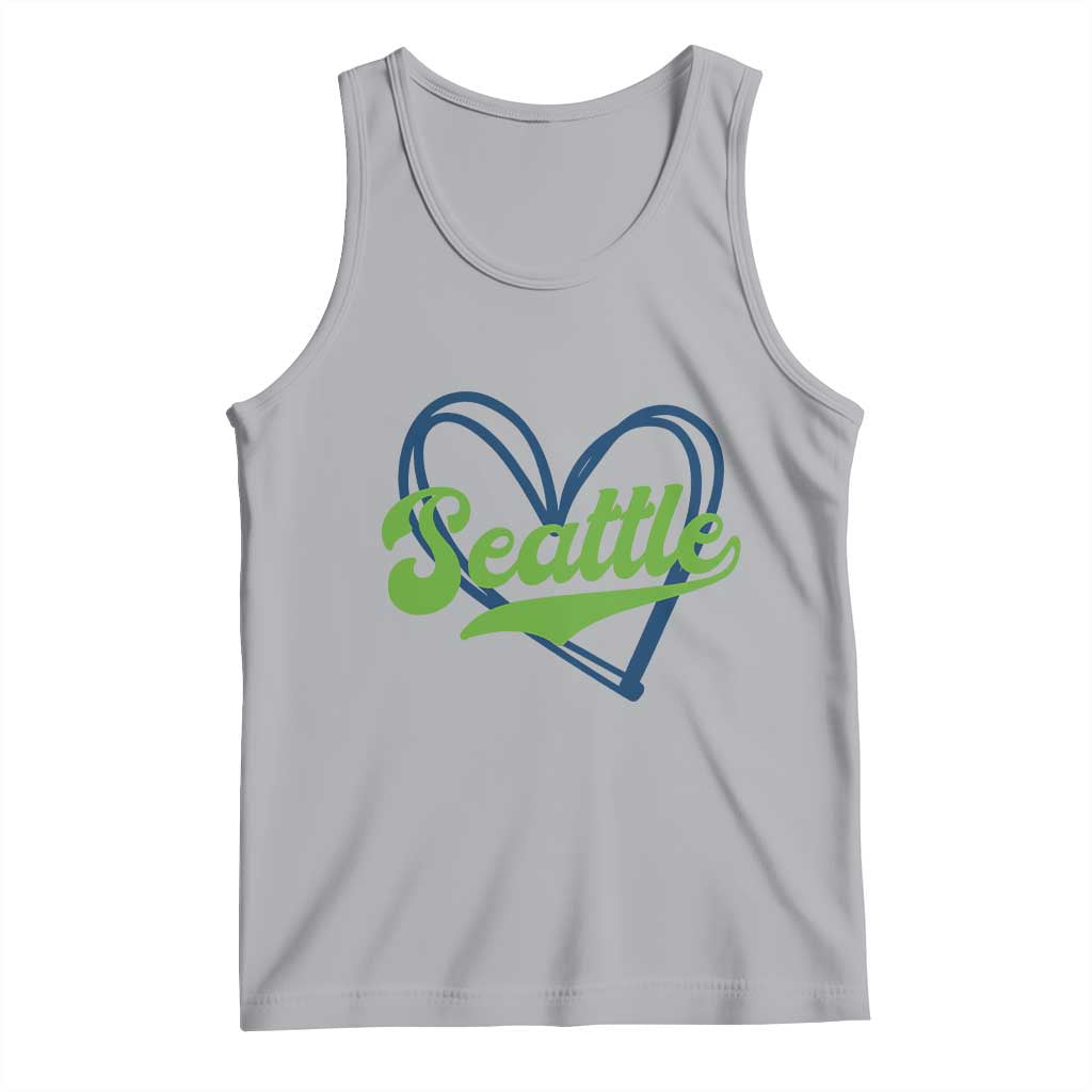 Seattle Heart Blue and Green Game Day Sports Fan Tank Top TS02 Athletic Heather Print Your Wear