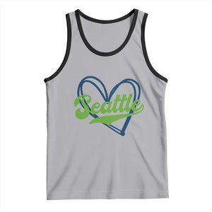 Seattle Heart Blue and Green Game Day Sports Fan Tank Top TS02 Athletic Heather Black Print Your Wear