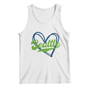 Seattle Heart Blue and Green Game Day Sports Fan Tank Top TS02 White Print Your Wear
