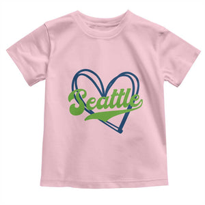 Seattle Heart Blue and Green Game Day Sports Fan Toddler T Shirt TS02 Light Pink Print Your Wear