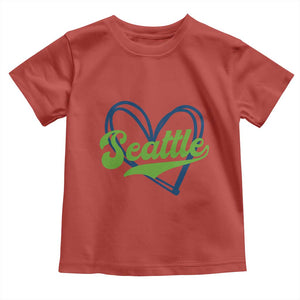 Seattle Heart Blue and Green Game Day Sports Fan Toddler T Shirt TS02 Red Print Your Wear