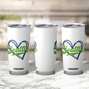 Seattle Heart Blue and Green Game Day Sports Fan Tumbler Cup TS02 Print Your Wear