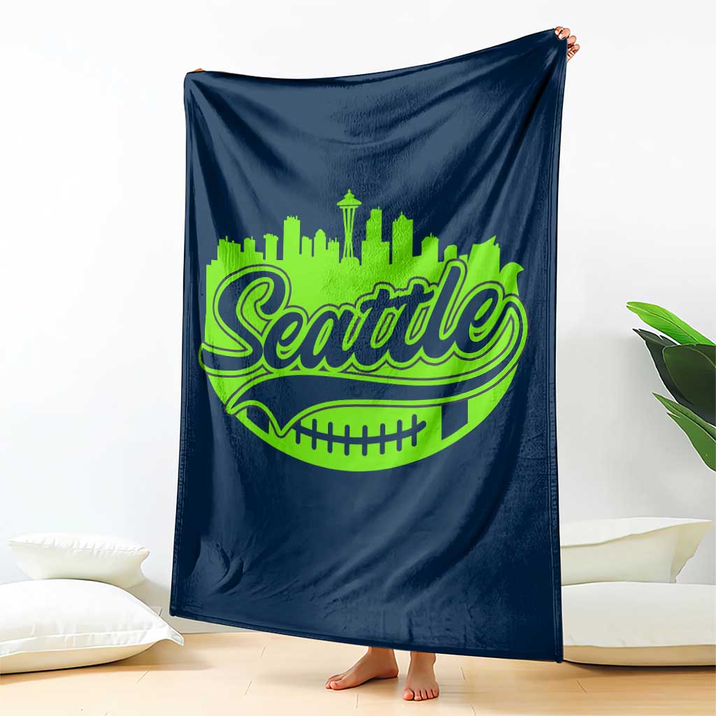 Seattle Pride Skyline Football Lover Throw Blanket Game Day Sports Fan TS02 Print Your Wear
