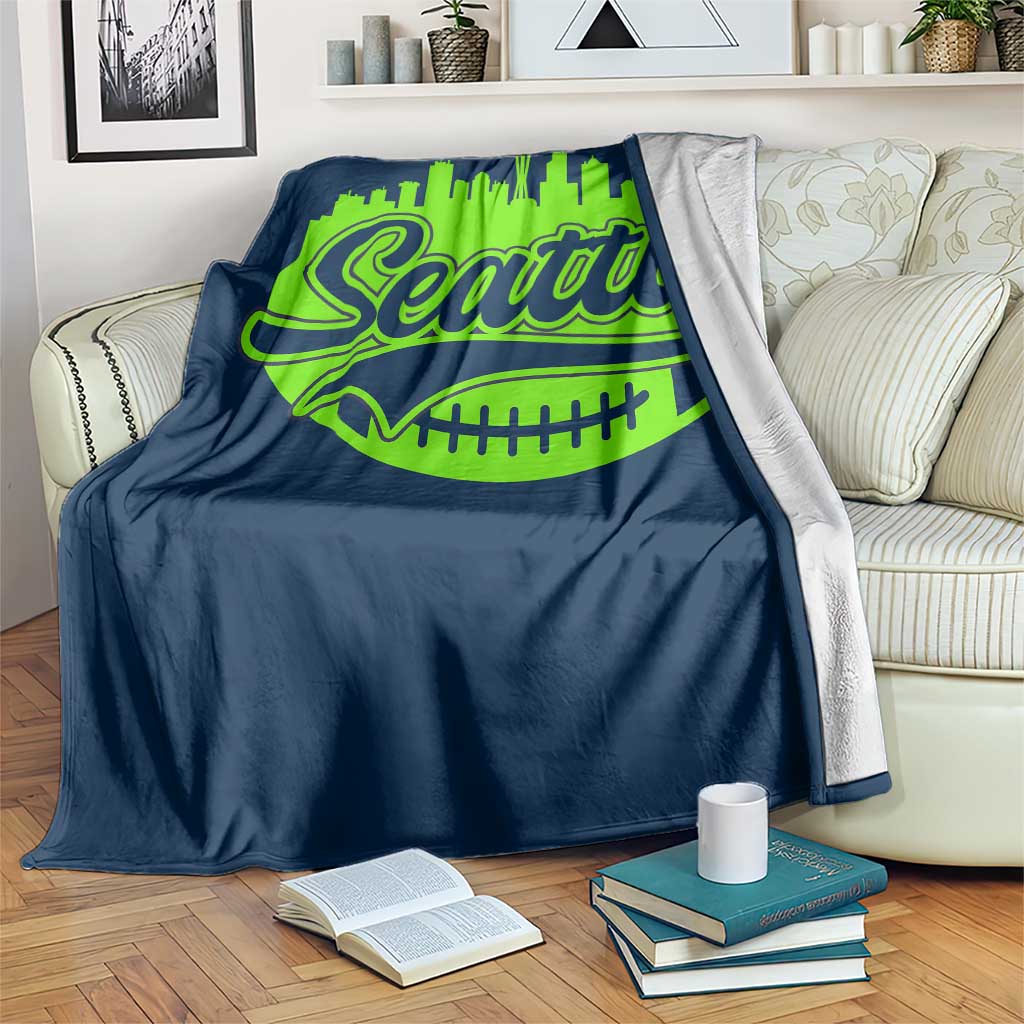 Seattle Pride Skyline Football Lover Throw Blanket Game Day Sports Fan TS02 Print Your Wear