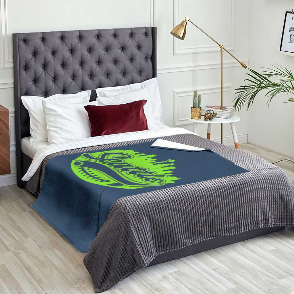 Seattle Pride Skyline Football Lover Throw Blanket Game Day Sports Fan TS02 Print Your Wear