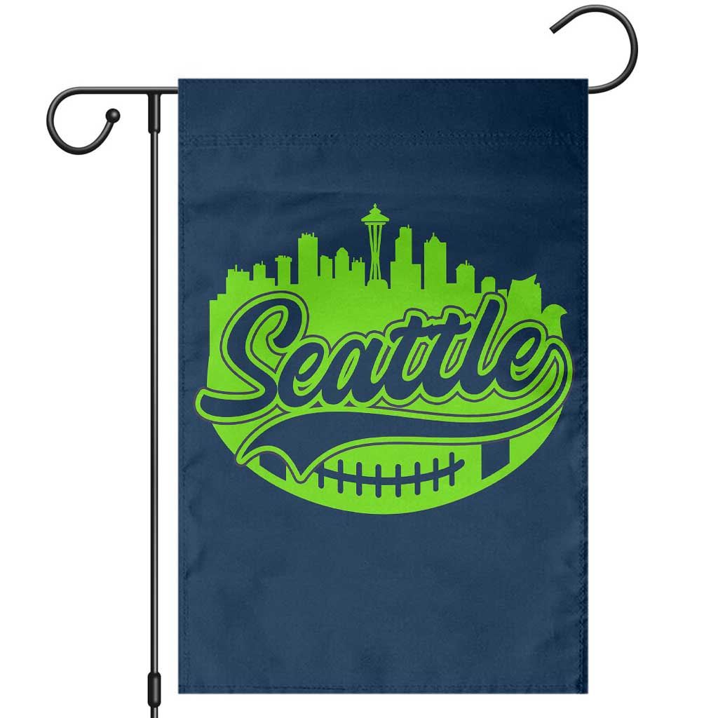 Seattle Pride Skyline Football Lover Garden Flag Game Day Sports Fan TS02 Navy Print Your Wear