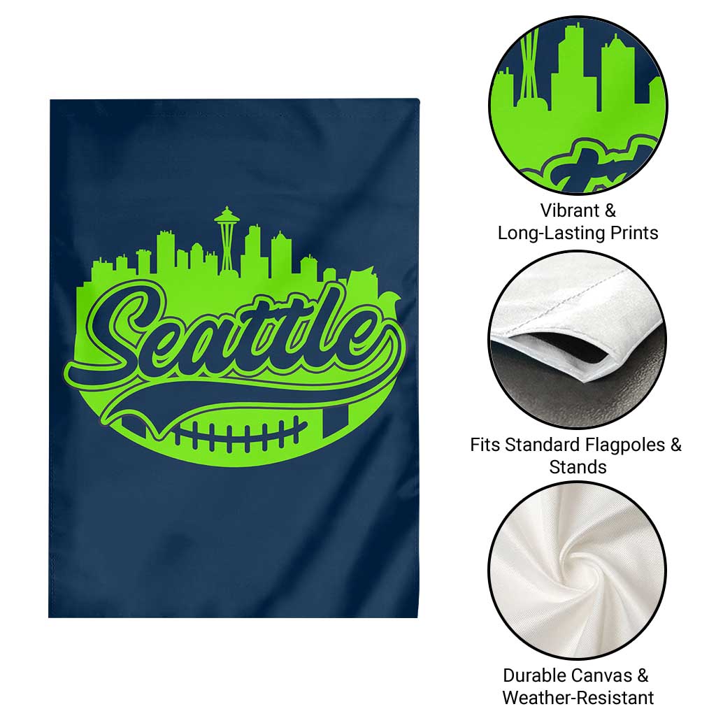Seattle Pride Skyline Football Lover Garden Flag Game Day Sports Fan TS02 Print Your Wear