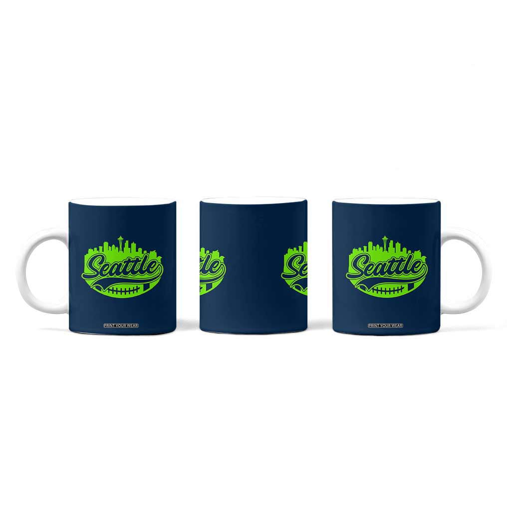 Seattle Pride Skyline Football Lover Coffee Mug Game Day Sports Fan TS02 Print Your Wear