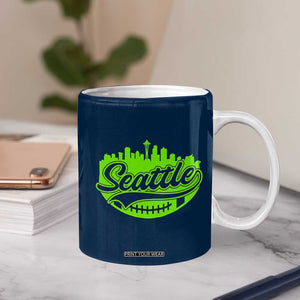 Seattle Pride Skyline Football Lover Coffee Mug Game Day Sports Fan TS02 Print Your Wear