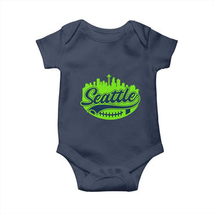 Seattle Pride Skyline Football Lover Baby Onesie Game Day Sports Fan TS02 Navy Print Your Wear
