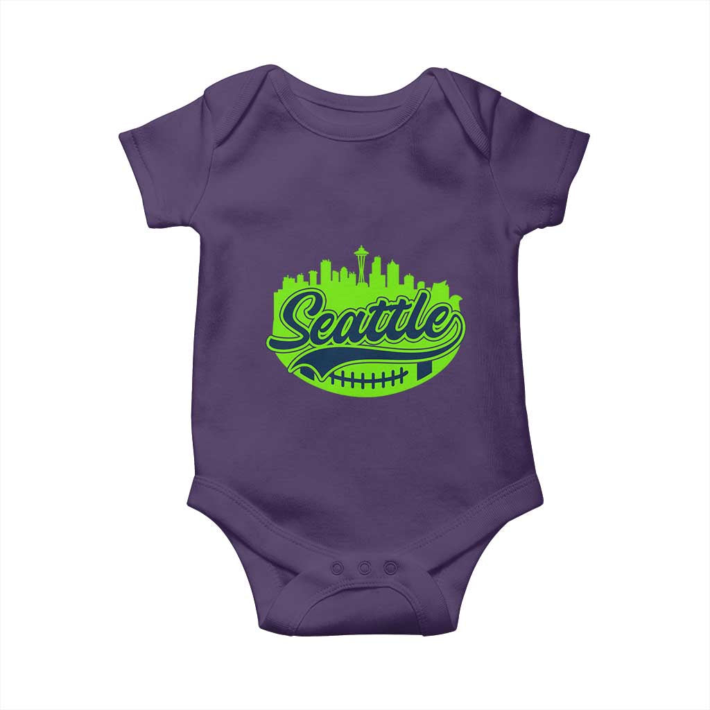 Seattle Pride Skyline Football Lover Baby Onesie Game Day Sports Fan TS02 Purple Print Your Wear