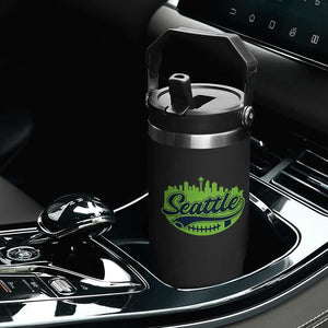 Seattle Pride Skyline Football Lover Flip Straw Tumbler Game Day Sports Fan TS02 Print Your Wear