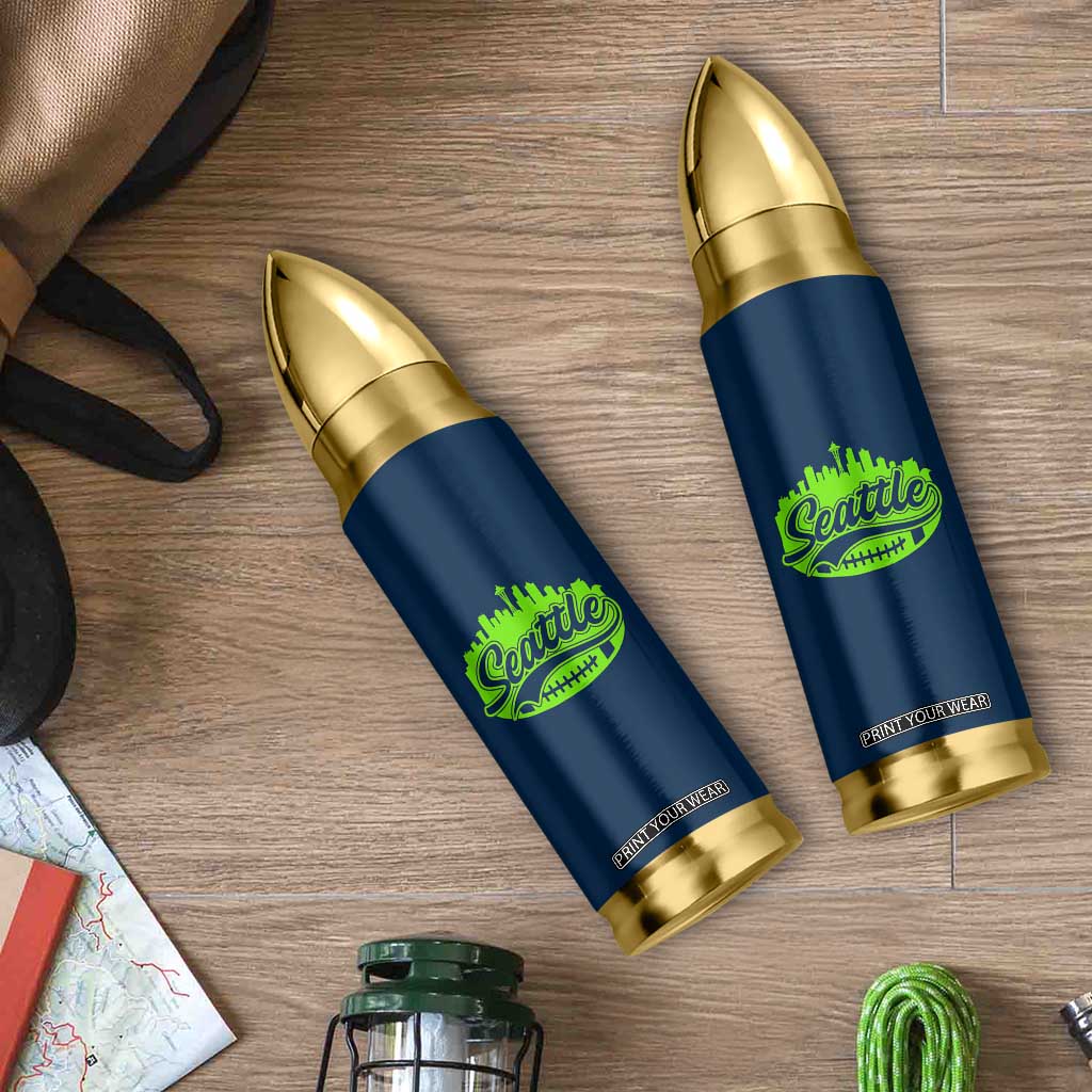 Seattle Pride Skyline Football Lover Bullet Tumbler Game Day Sports Fan TS02 Print Your Wear
