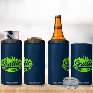 Seattle Pride Skyline Football Lover 4 in 1 Can Cooler Tumbler Game Day Sports Fan TS02 Print Your Wear