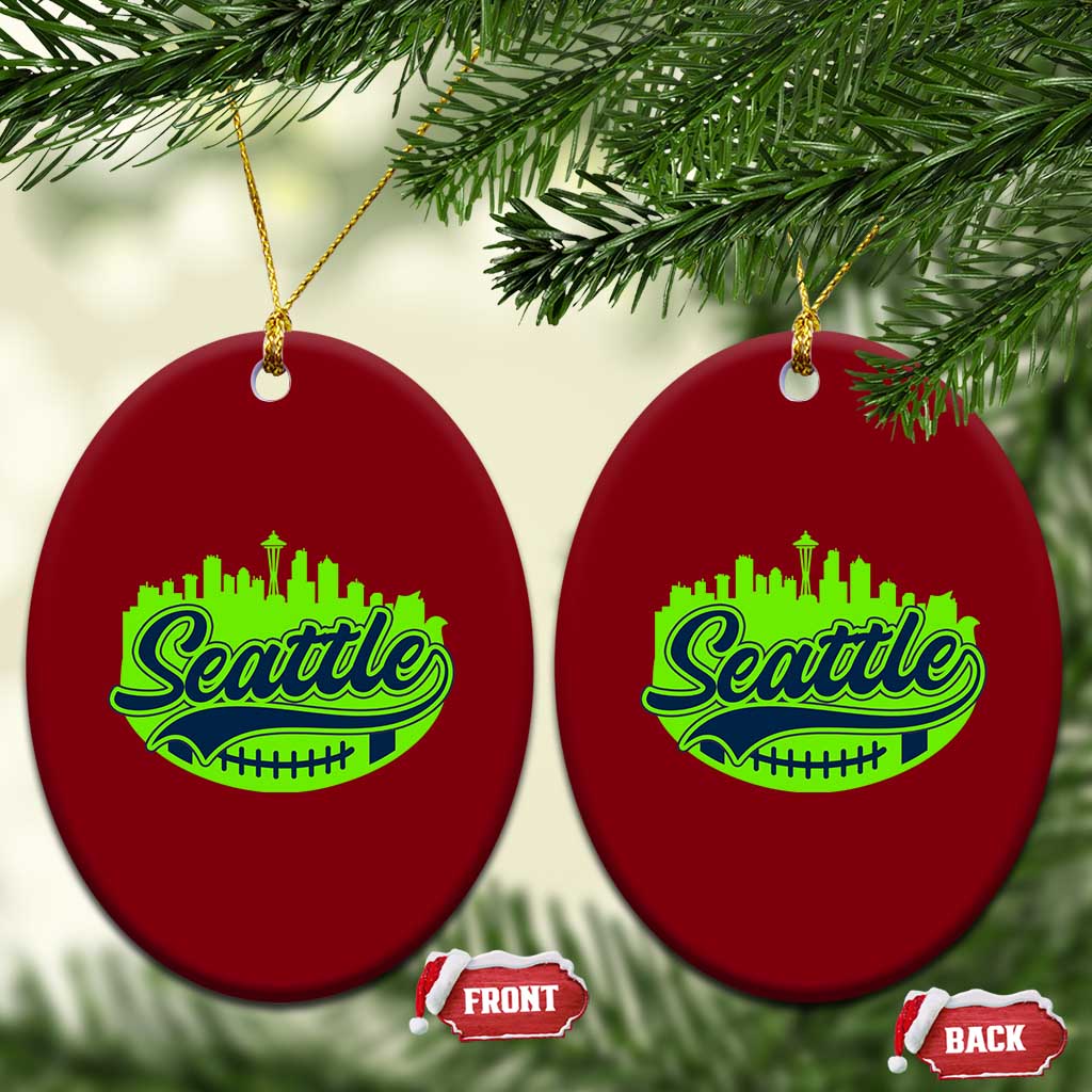 Seattle Pride Skyline Football Lover Ceramic Ornament Game Day Sports Fan TS02 Print Your Wear
