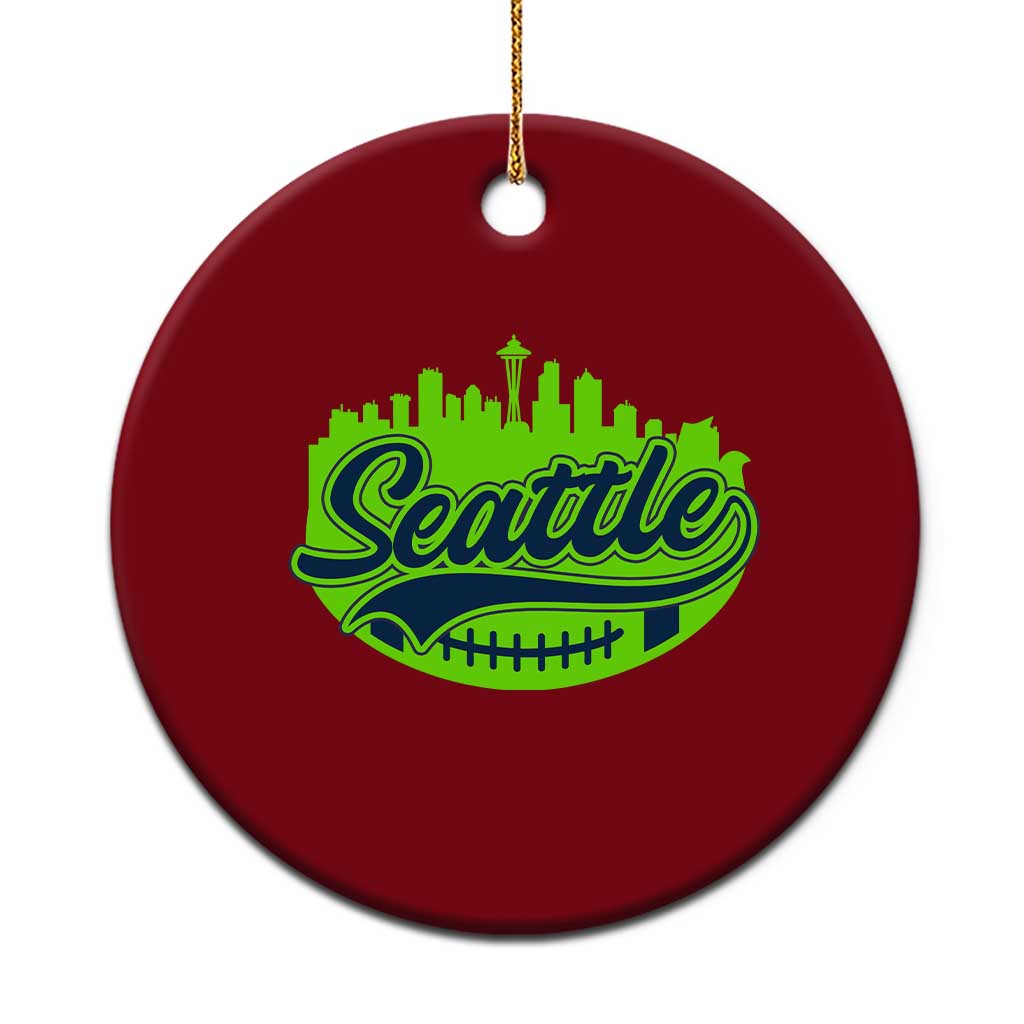 Seattle Pride Skyline Football Lover Ceramic Ornament Game Day Sports Fan TS02 1pc Red Print Your Wear